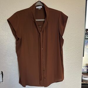 Calvin Klein Brown Button-Up Blouse